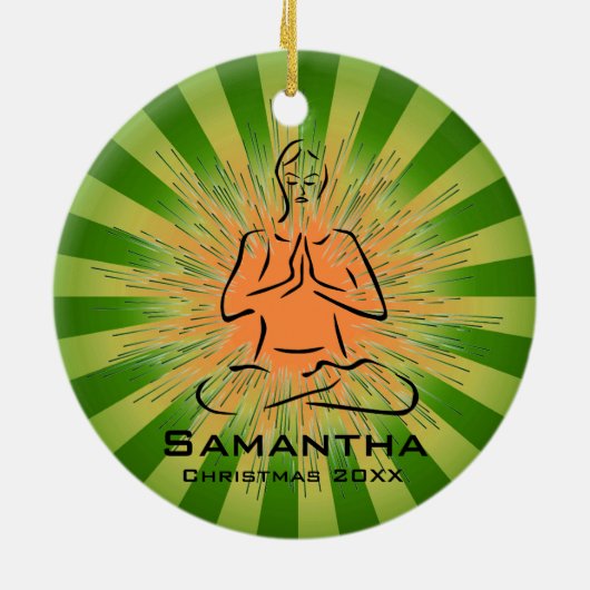 Gepersonaliseerd Yoga Pose Ornament (Achterkant)
