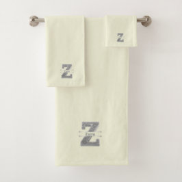 Gepersonaliseerd Z Initiaal Silver Monogram Jouw n Bad Handdoek