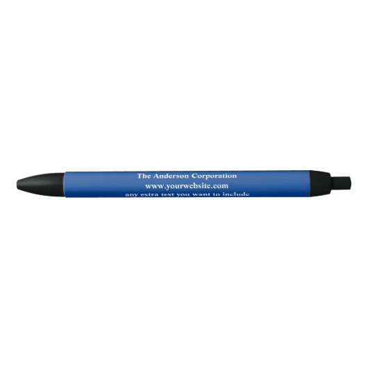 Gepersonaliseerd zakelijk bedrijf Blue White Zwarte Inkt Pen (Voorkant)