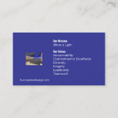 Gepersonaliseerd zakelijk en zakelijk wit en blauw visitekaartje (Achterkant)