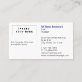 Gepersonaliseerd zakelijk en zakelijk wit en blauw visitekaartje (Voorkant)