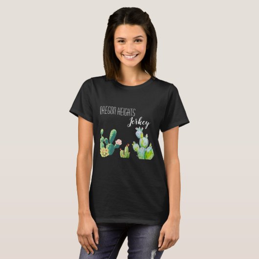 Gepersonaliseerd zakelijk T-shirt Bohemian Cactus  (Voorkant volledig)