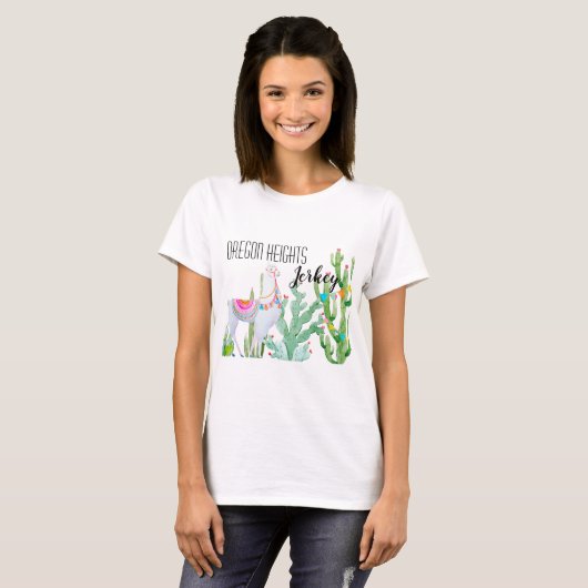 Gepersonaliseerd zakelijk T-shirt Boho Llama Bohem (Voorkant volledig)