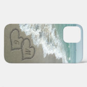 Gepersonaliseerd zand hart op het strand Case-Mate iPhone case (Achterkant (horizontaal))
