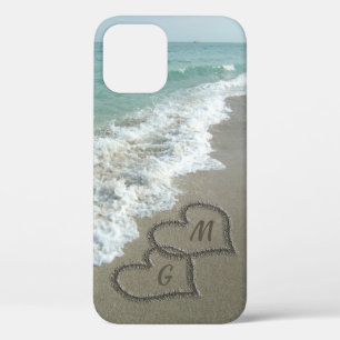 Gepersonaliseerd zand hart op het strand Case-Mate iPhone case