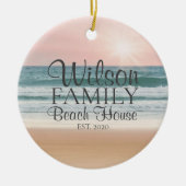 Gepersonaliseerd Zeaside Beach House Keramisch Ornament (Voorkant)