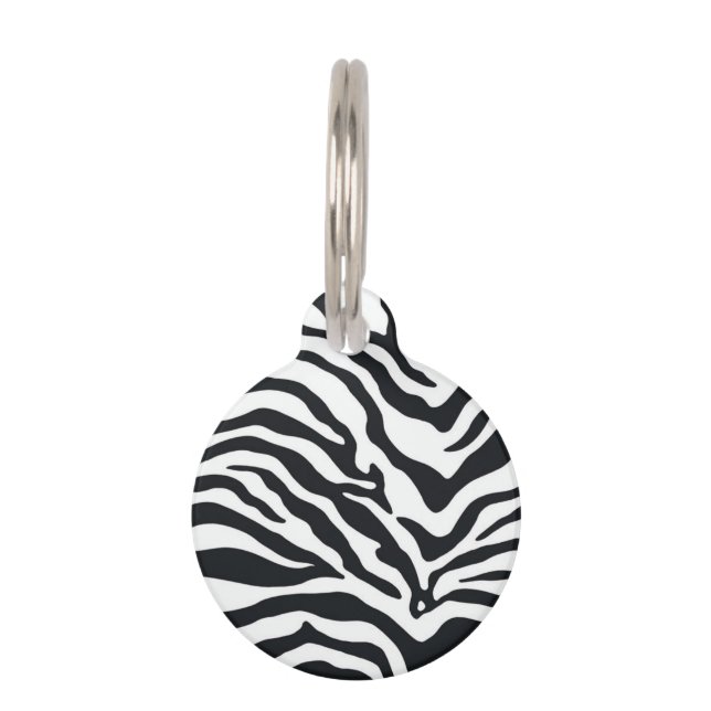Gepersonaliseerd Zebra Dierenafdrukken Kleine Pet  Huisdierpenning (Voorkant)