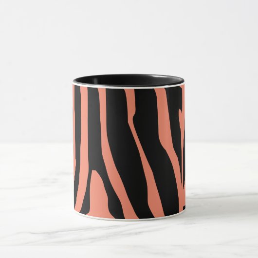 Gepersonaliseerd Zebra Print Stripes Patroon Mok (Midden)