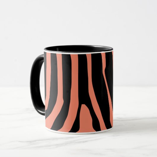 Gepersonaliseerd Zebra Print Stripes Patroon Mok (Voorkant links)