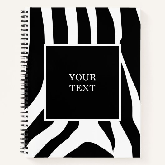 Gepersonaliseerd Zebra Print Stripes Patroon Notitieboek (Voorkant)