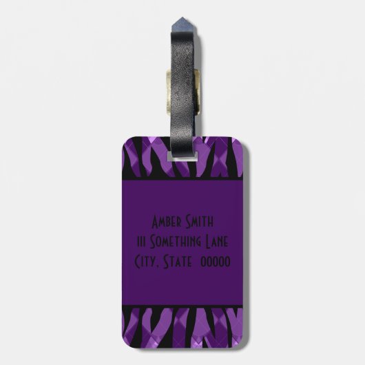 Gepersonaliseerd Zebra Stripe Pattern Bagagelabel (Achterkant verticaal)