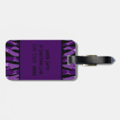 Gepersonaliseerd Zebra Stripe Pattern Bagagelabel (Achterkant horizontaal)