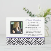 Gepersonaliseerd: Zebra Sweet 16-partijenuitnodigi Kaart (Staand voorkant)