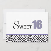Gepersonaliseerd: Zebra Sweet 16-partijenuitnodigi Kaart (Achterkant)