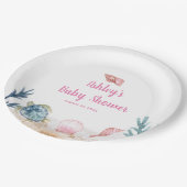 Gepersonaliseerd Zee Baby shower Papieren Bordje (Gekanteld)