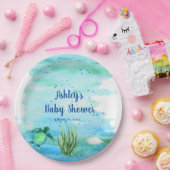 Gepersonaliseerd Zee Baby shower Papieren Bordje (Feest)