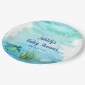Gepersonaliseerd Zee Baby shower Papieren Bordje (Gekanteld)