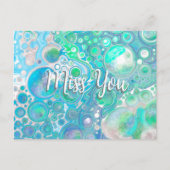 Gepersonaliseerd Zee Glass Blue en Green Miss U Briefkaart (Voorkant)