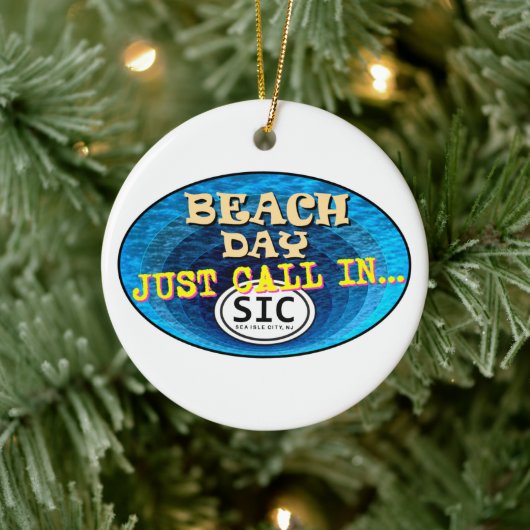 Gepersonaliseerd Zee Isle City New Jersey Beach SI Keramisch Ornament (Boom)