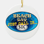 Gepersonaliseerd Zee Isle City New Jersey Beach SI Keramisch Ornament (Voorkant)