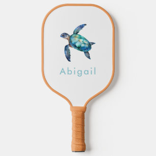 Gepersonaliseerd Zee schildpad monogram Pickleball Paddle