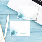 Gepersonaliseerd Zee Schildpad Waterverf Aqua Blue Post-it® Notes