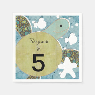 Gepersonaliseerd Zee Turtle Paper Napkins Servetten