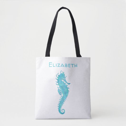 Gepersonaliseerd zeepaardje tote bag (Voorkant)