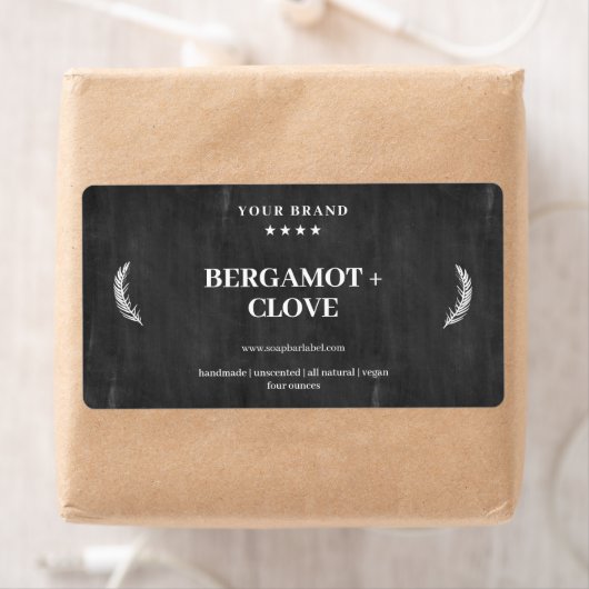 Gepersonaliseerd zeeplabel zwart krijtbord Sticker (Insitu)