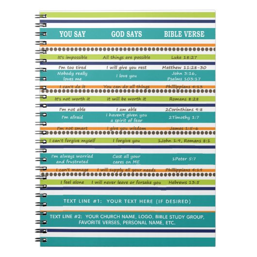 Gepersonaliseerd ZEG JE / GOD ZEGT BIJBELVERZEN Notitieboek (Voorkant)