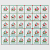 Gepersonaliseerd Zeilkerstcadeau Cadeaupapier (Vlak)