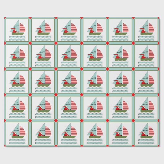 Gepersonaliseerd Zeilkerstcadeau Cadeaupapier (Vlak)