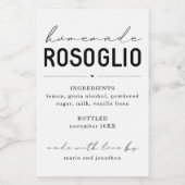 Gepersonaliseerd zelfgemaakt Rosoglio-flesetiket Wijn Etiket (Enkel label)