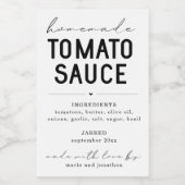 Gepersonaliseerd Zelfgemaakt Tomatensaus Label Wijn Etiket (Enkel label)