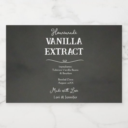 Gepersonaliseerd zelfgemaakt vanille-extract likeurfles etiket (Enkel label)