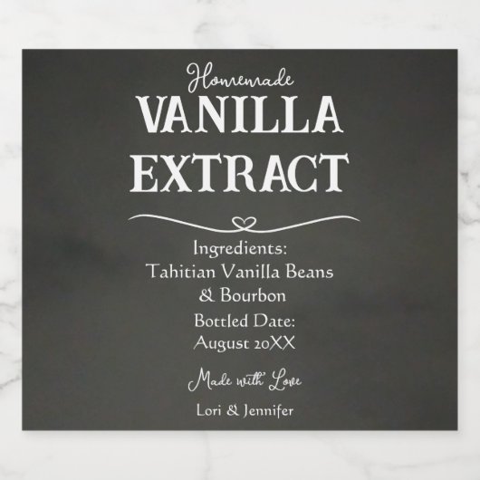 Gepersonaliseerd zelfgemaakt vanille-extract likeurfles etiket (Enkel label)