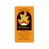 Gepersonaliseerd zelfgemaakte hete saus oranje lab etiket (Voorkant)