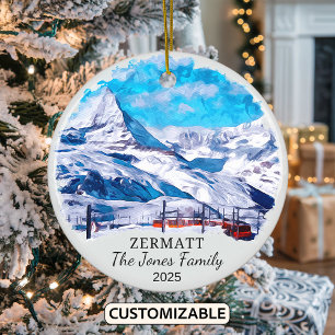 Gepersonaliseerd Zermatt Ornament, Zwitserland Keramisch Ornament