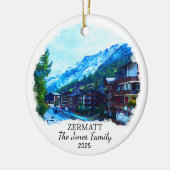 Gepersonaliseerd Zermatt Ornament, Zwitserland Keramisch Ornament (Links)