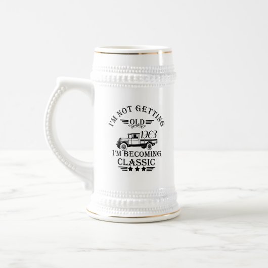 Gepersonaliseerd zestig vintage 60ste verjaardagsf bierpul (Links)