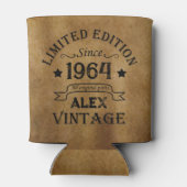 Gepersonaliseerd zestig vintage 60ste verjaardagsf blikjeskoeler (Achterkant)