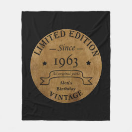 Gepersonaliseerd zestig vintage 60ste verjaardagsf fleece deken