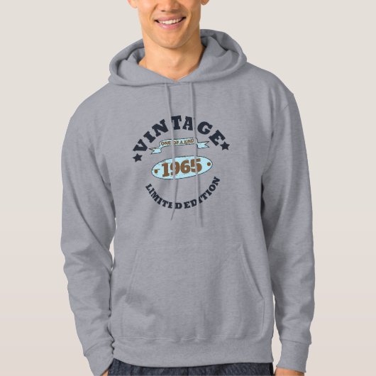 Gepersonaliseerd zestig vintage 60ste verjaardagsf hoodie (Voorkant)