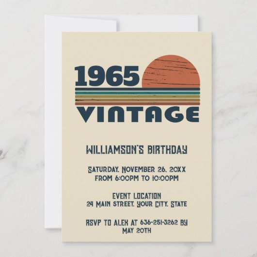 Gepersonaliseerd zestig vintage 60ste verjaardagsf kaart (Voorkant)