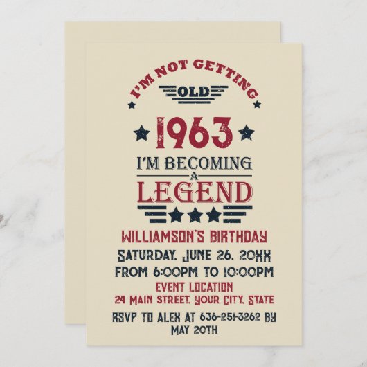 Gepersonaliseerd zestig vintage 60ste verjaardagsf kaart (Voorkant / Achterkant)