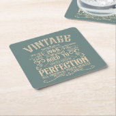 Gepersonaliseerd zestig vintage 60ste verjaardagsf kartonnen onderzetters (Schuin)