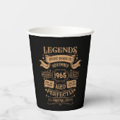 Gepersonaliseerd zestig vintage 60ste verjaardagsf papieren bekers (Achterkant)