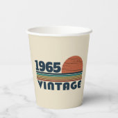 Gepersonaliseerd zestig vintage 60ste verjaardagsf papieren bekers (Achterkant)