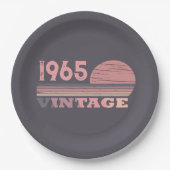 Gepersonaliseerd zestig vintage 60ste verjaardagsf papieren bordje (Voorkant)