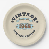 Gepersonaliseerd zestig vintage 60ste verjaardagsf papieren bordje (Voorkant)